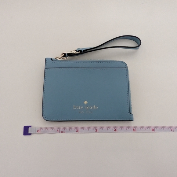 EUC! Kate Spade New York Schuyler Small Card Holder Wristlet Wallet Smokey Blue - Picture 10 of 13